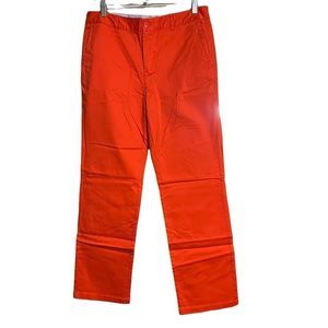 LL Bean Lakewashed Chino Pants in Field Poppy (Coral Red) Sz 10 Reg NWT